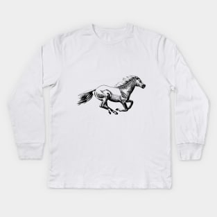 running horse Kids Long Sleeve T-Shirt